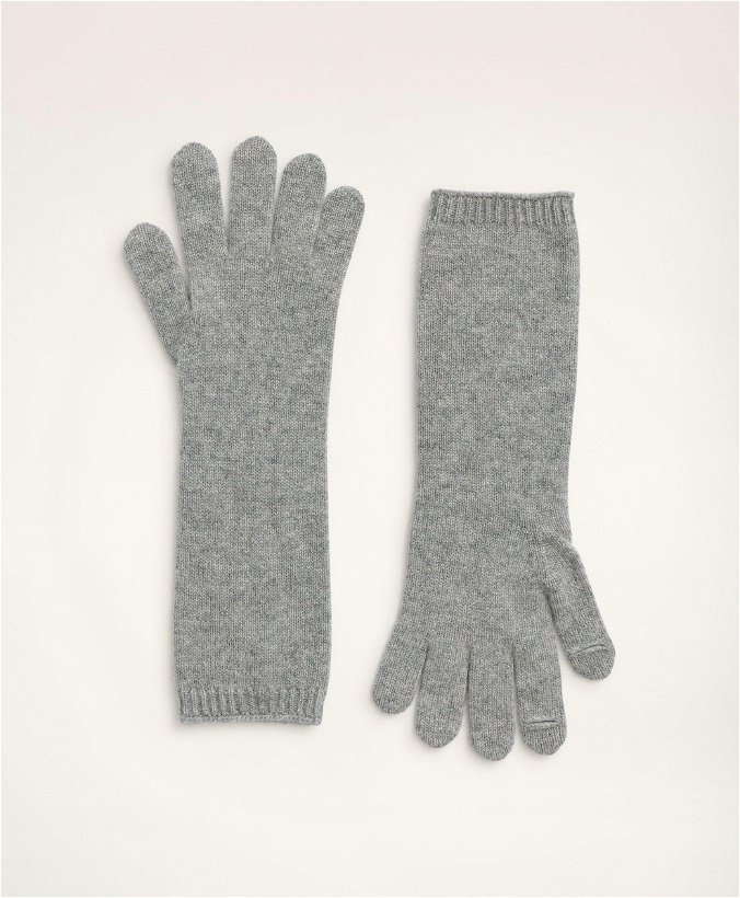 Photo: Brooks Brothers Women's Cashmere Cable Knit Touchscreen Gloves | Grey