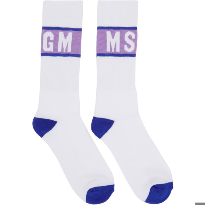 Photo: MSGM White Logo Tube Socks