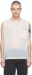 AMOMENTO White Sheer Pocket Tank Top