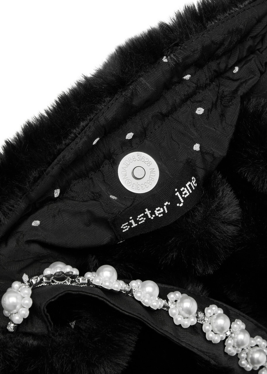 【英国発Sister Jane】Fortune faux-fur top handle bag Sister Jane Fortune Faux-fur top Handle bag - Black - One