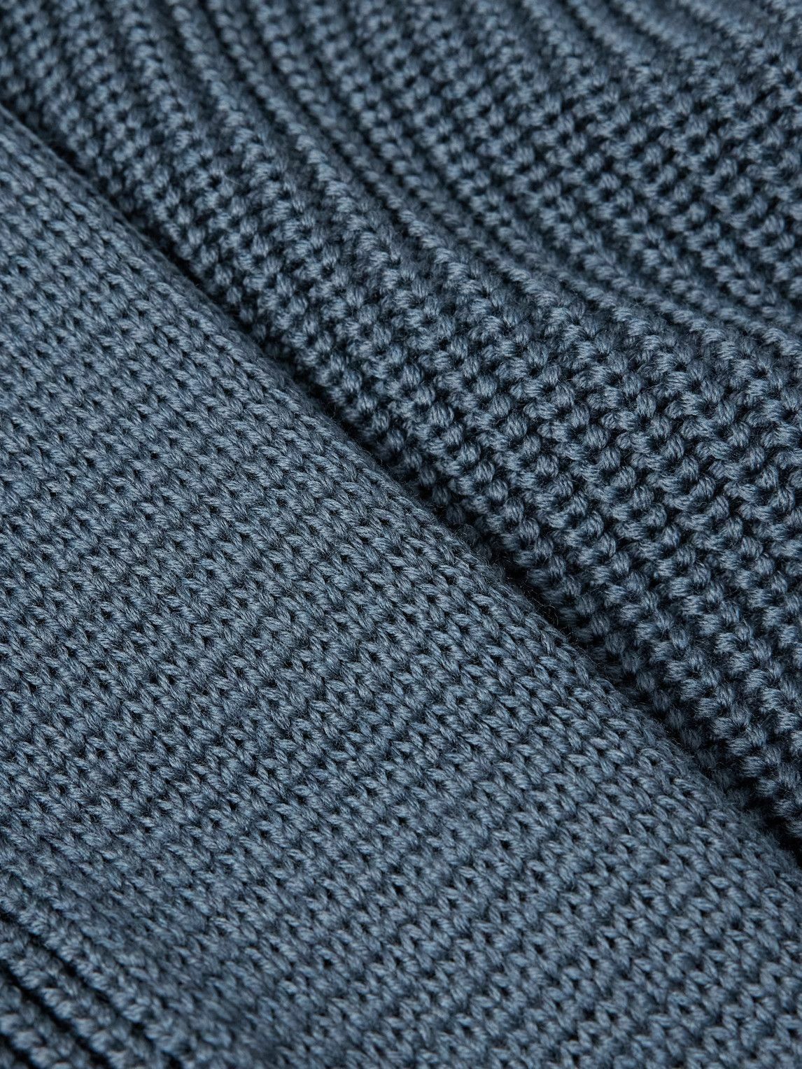 S.N.S. Herning - Robust Slim-Fit Ribbed Merino Wool Sweater - Blue