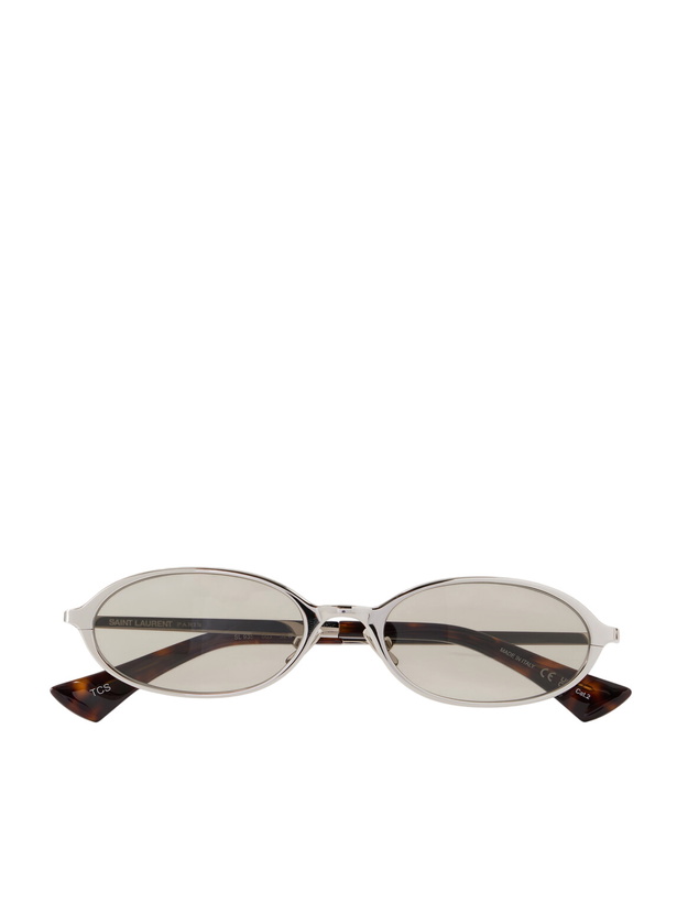 Photo: SAINT LAURENT - SL 935 Round-Frame Silver-Tone Sunglasses - Silver