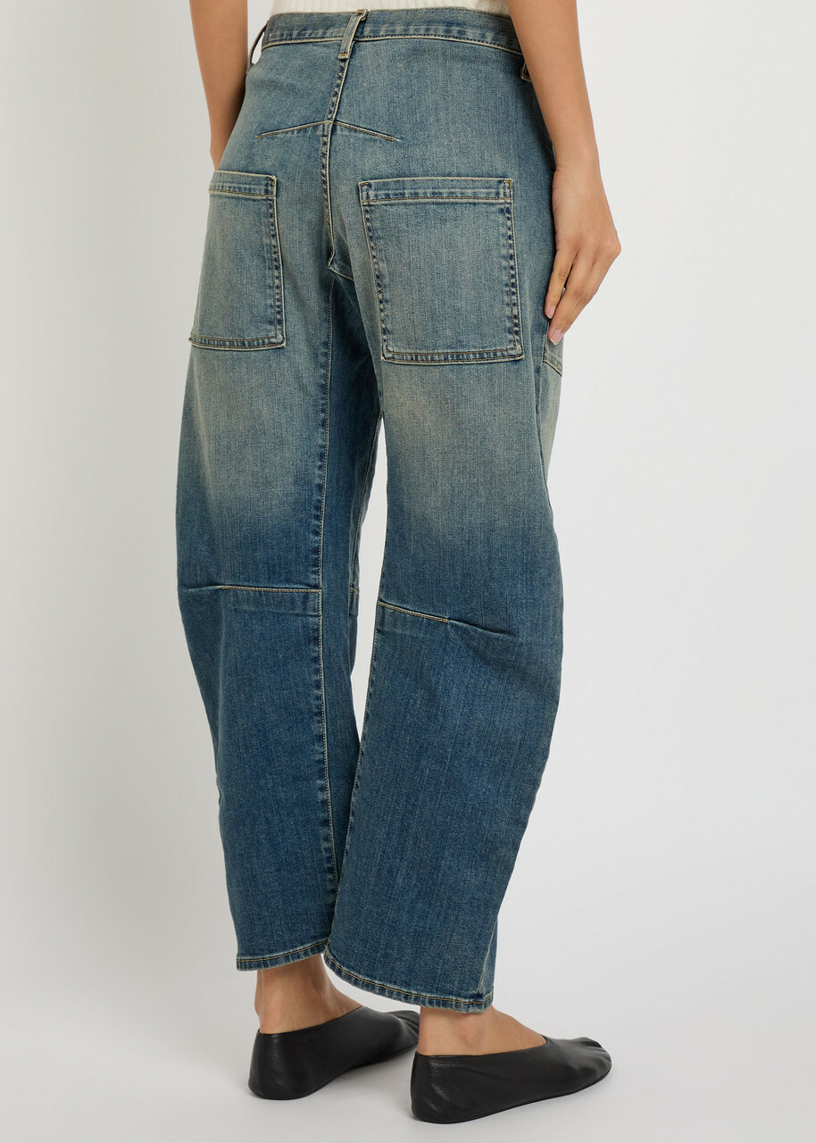 Nili Lotan Shon Barrel-leg Jeans Denim