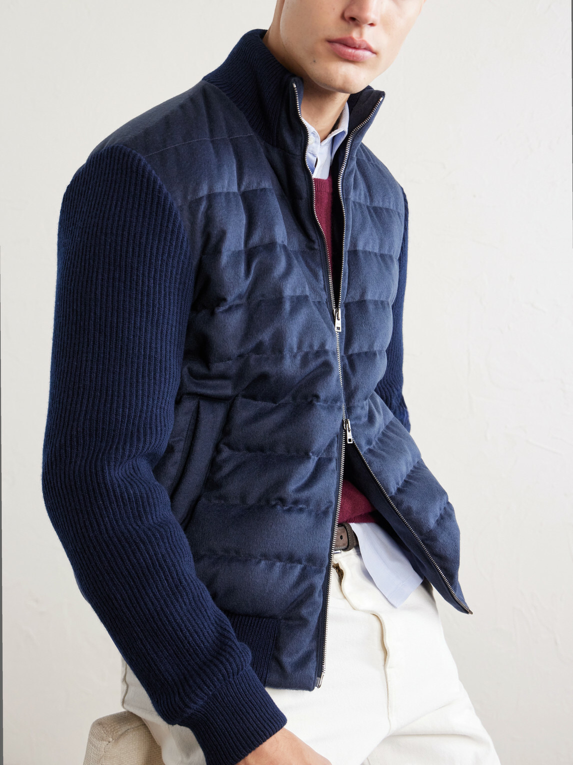 Herno - Quilted Twill Down Jacket - Blue