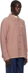 Guest in Residence Beige & Red Tweed Work Overshirt