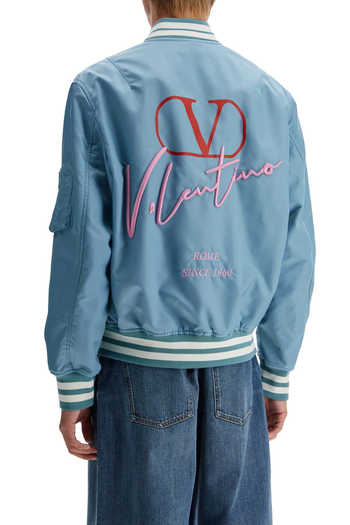ブルゾン Valentino Garavani Midnight Blue Nylon Jacket Valentino Navy Blue Neon Universe Logo Bomber Jacket – Zoo