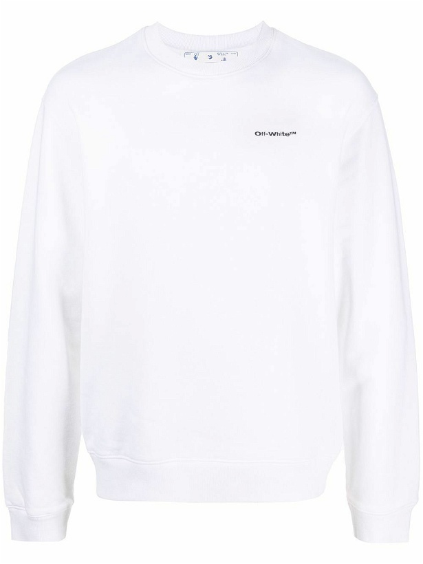 Photo: OFF-WHITE - Logo Cotton Crewneck Sweatshirt