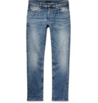 Nudie Jeans - Lean Dean Slim-Fit Tapered Distressed Organic Stretch-Denim Jeans - Men - Indigo
