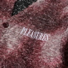 PLEASURES Men's Spray Check Mohair Cardigan in Red