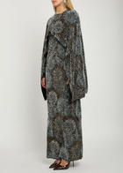 Rabanne Embellished Cape Gown Black