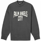 Palm Angels Men's PA City Crew Sweat in Washed Black
