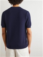 Altea - Waffle-Knit Cotton Polo Shirt - Blue