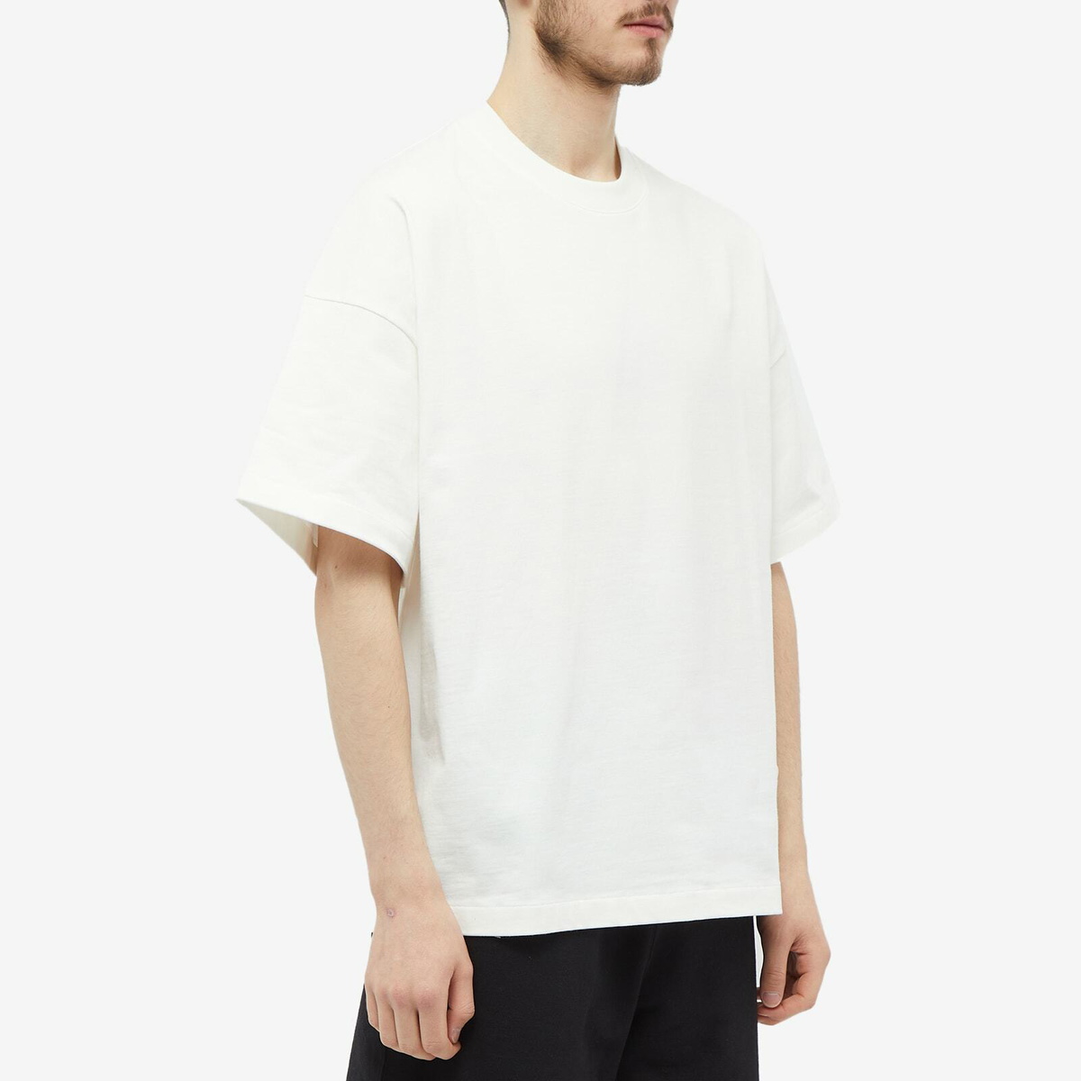 Jil Sander Men's Beaded Detail T-Shirt in Natural Jil Sander