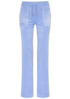 Juicy Couture Del Ray Logo Velour Sweatpants Mid Blu