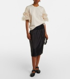 Noir Kei Ninomiya Ruffled tulle-trimmed cotton T-shirt