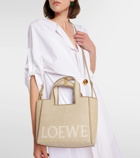 Loewe Logo leather-trimmed canvas tote bag