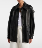 Nour Hammour Perrin belted leather jacket