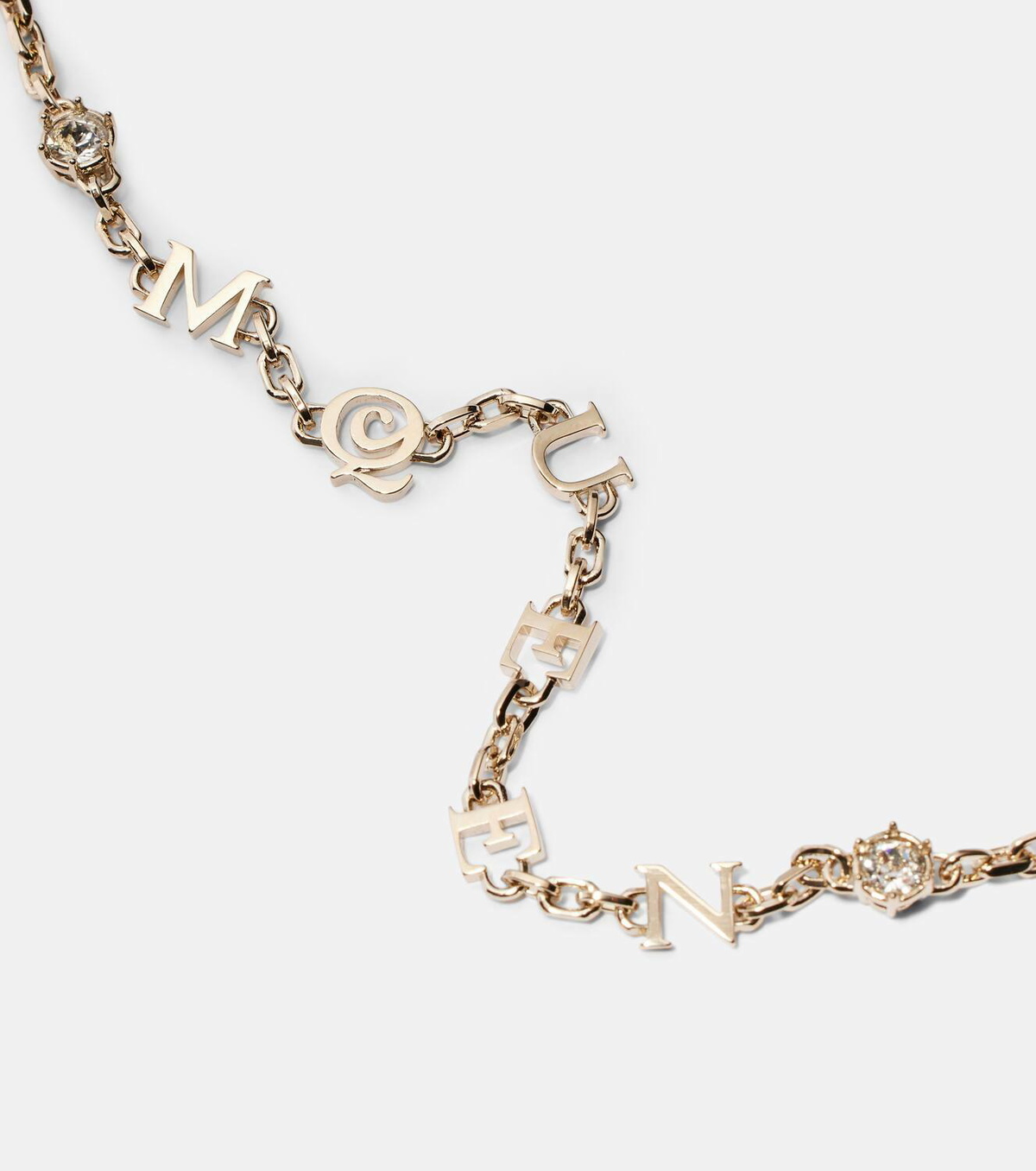 McQueen Embellished logo necklace