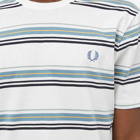 Fred Perry Men's Stripe T-Shirt in Snow White