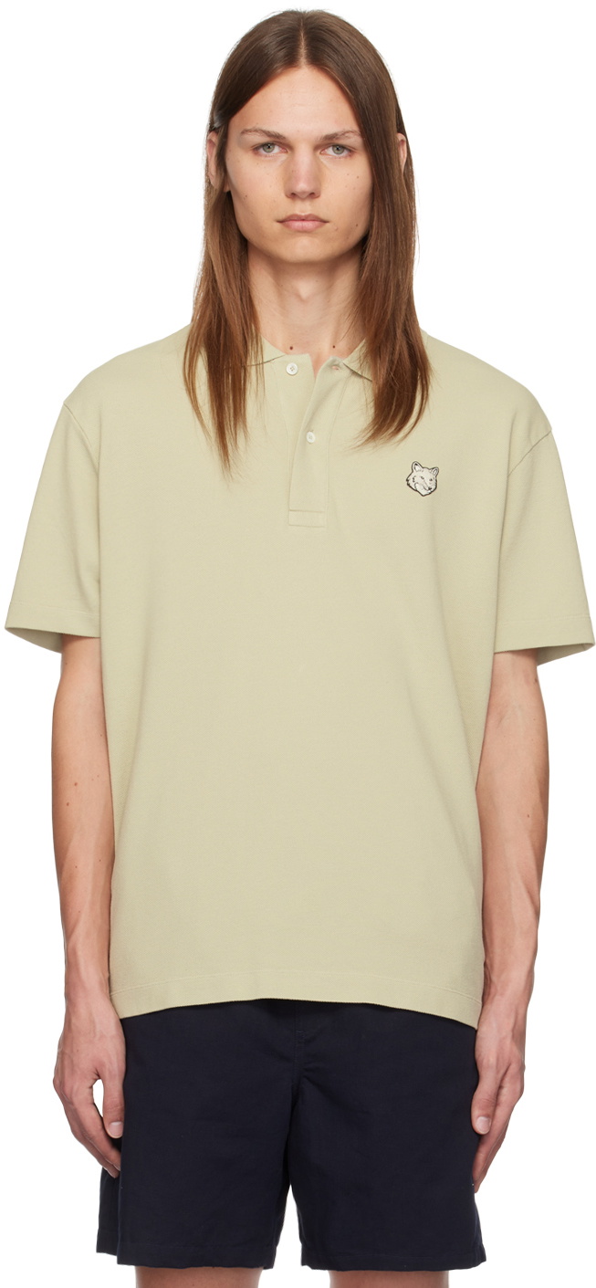 Maison Kitsuné Beige Bold Fox Head Patch Comfort Polo