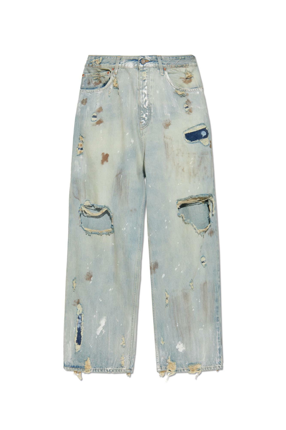 VETEMENTS - Inside-Out Wide-Leg Distressed Jeans - Black