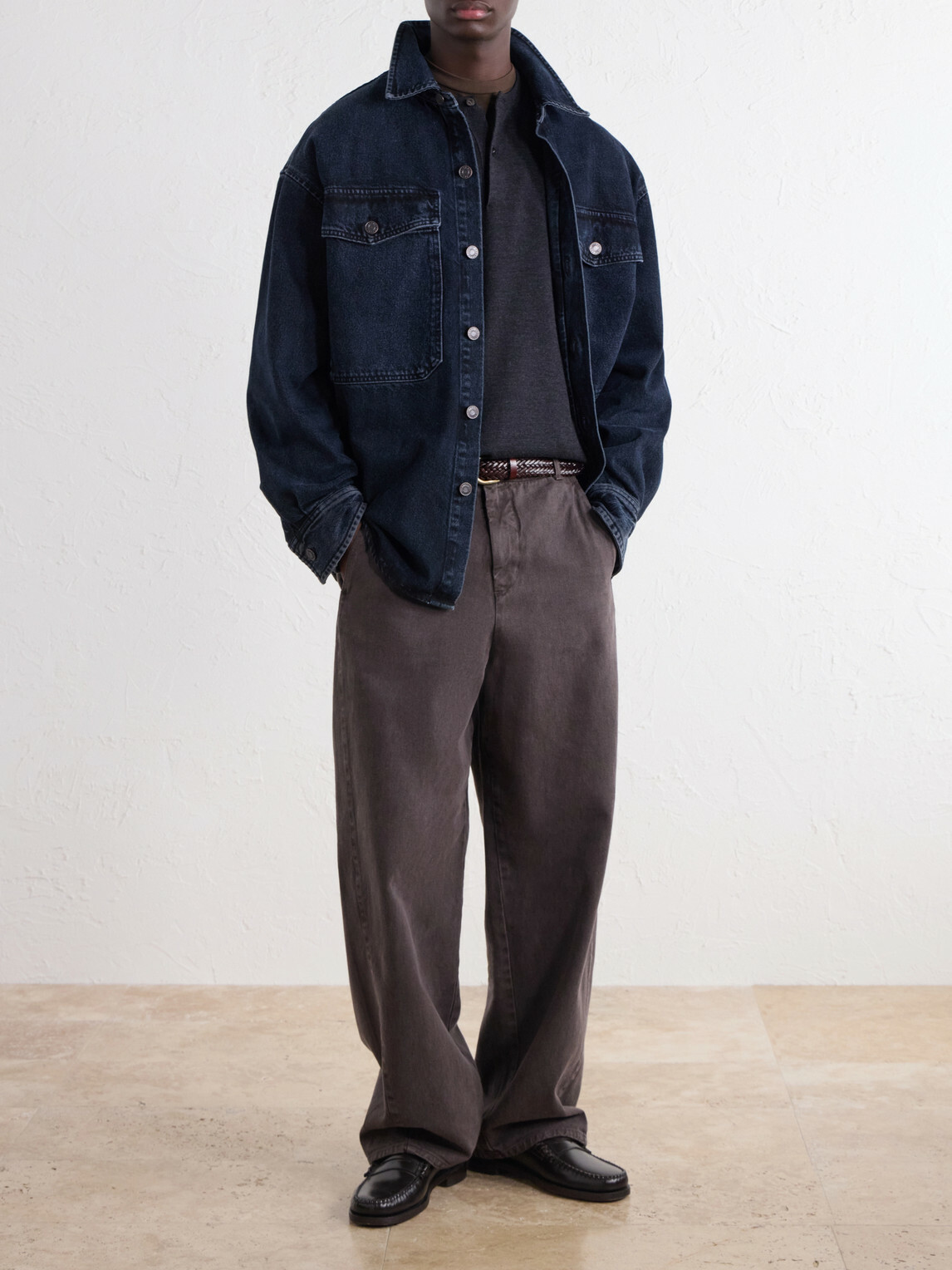A.PRESSE - Wool Henley Sweater - Gray