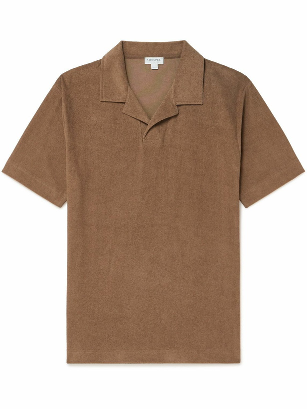 Photo: Sunspel - Sea Island Cotton-Terry Polo Shirt - Brown