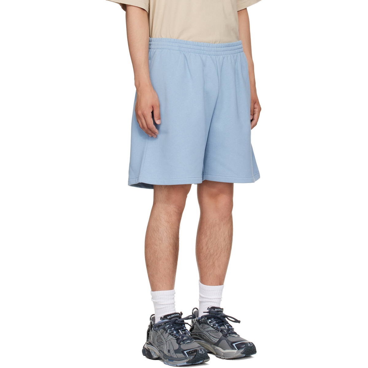 Balenciaga Blue Embroidered Shorts