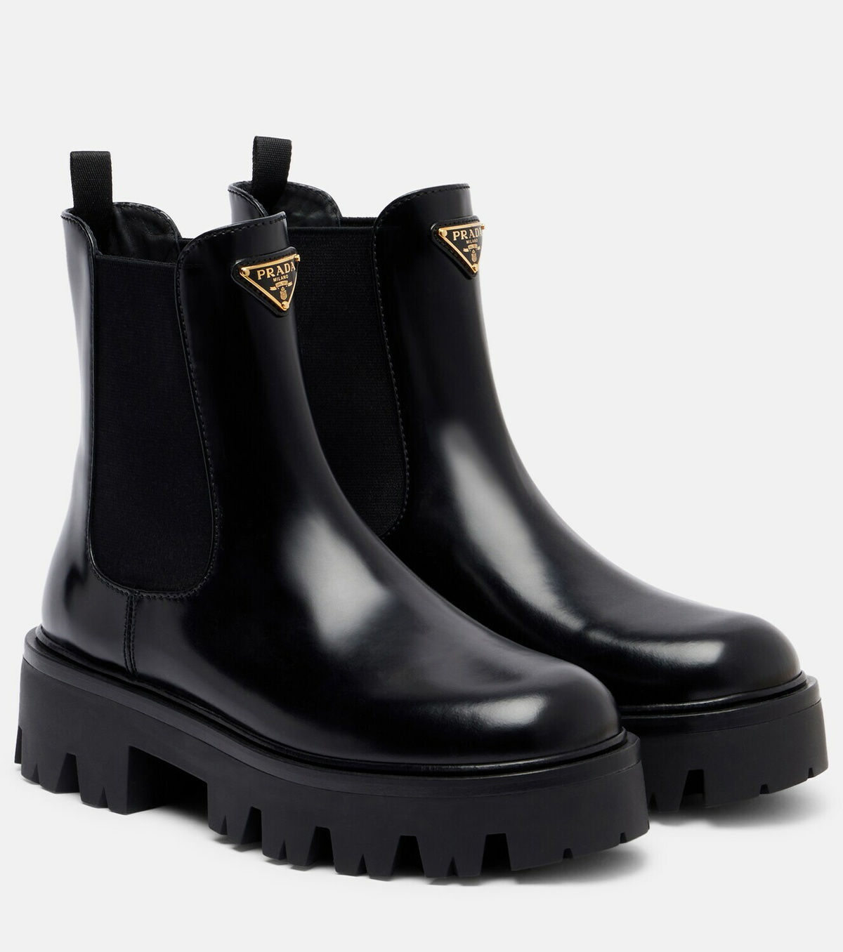 Prada 50 leather platform Chelsea boots
