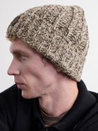 Moncler - Ribbed Wool-Blend Beanie - Brown