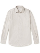 Loro Piana - André Striped Cotton-Poplin Oxford Shirt - White