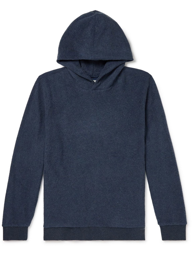 Photo: SSAM - Charles Brushed Cotton and Camel Hair-Blend Hoodie - Blue