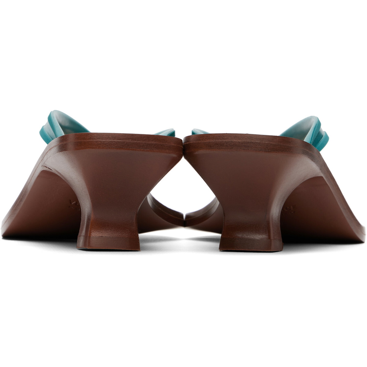 Versace Blue & Brown Sophie Rubber Thong Heeled Sandals