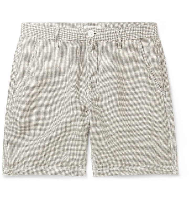 Photo: Onia - Austin Houndstooth Linen Shorts - Green