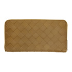 Bottega Veneta Khaki Intrecciato Zip Around Wallet