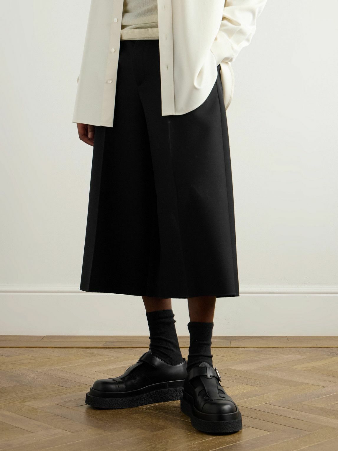 【JIL SANDER】 22SS Flat toe post leather sandals JIL SANDER Leather point-toe sandals | NET-A-PORTER