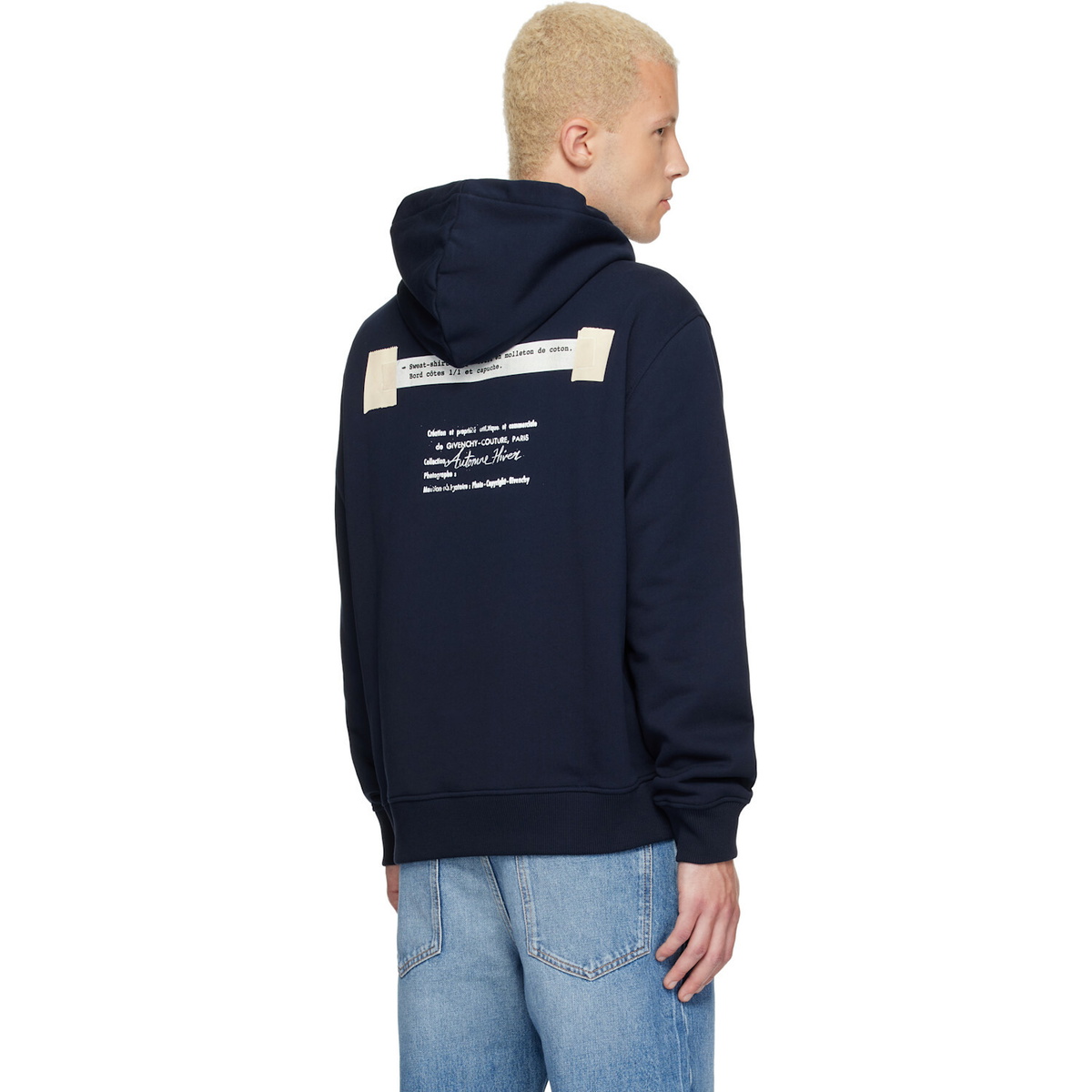 Givenchy Navy Couture Seam Archive Print Hoodie
