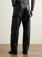 Enfants Riches Déprimés - Panelled Straight-Leg Leather Trousers - Black