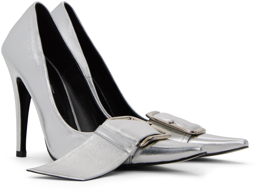 Pushbutton Silver Strap Detail Pumps