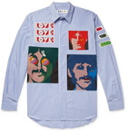 Stella McCartney - The Beatles Appliquéd Striped Cotton-Poplin Shirt - Blue