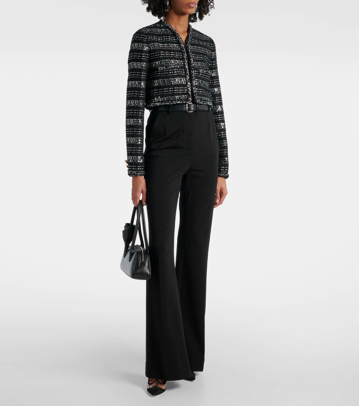 Giambattista Valli Cropped lamé jacket