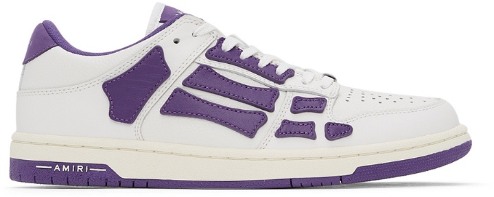 Photo: AMIRI White & Purple Skel Top Low Sneakers