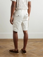 Incotex - Straight-Leg Textured Cotton-Blend Cargo Shorts - Neutrals