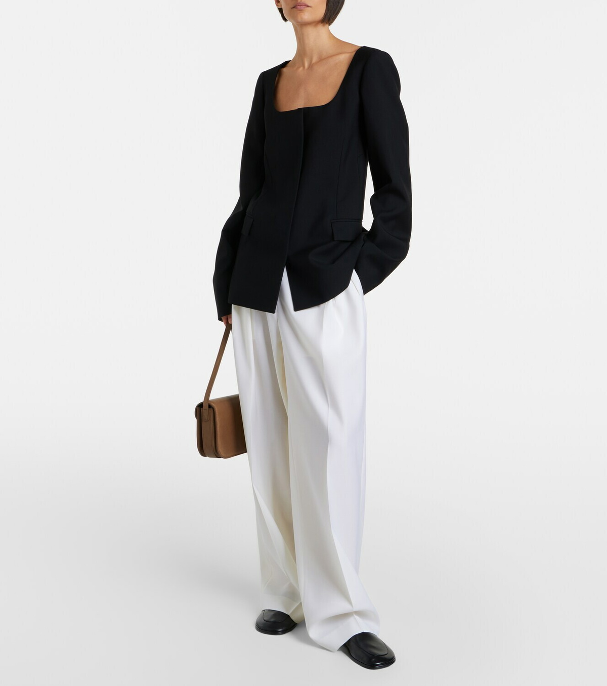 Calvin Klein Collection Alexandra pleated wool wide-leg pants
