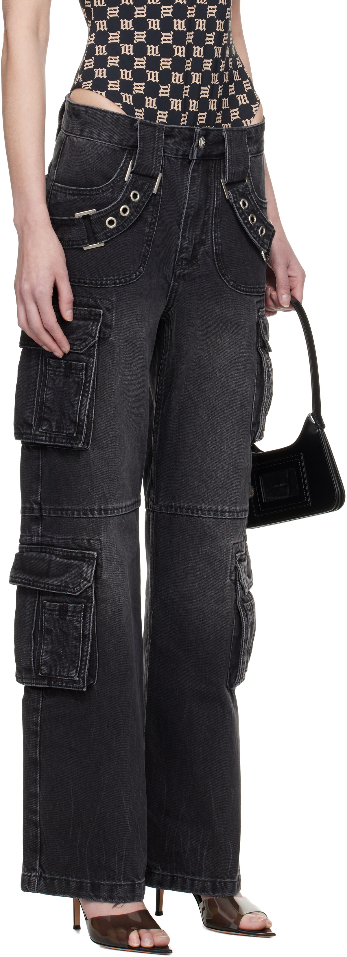 MISBHV Black Harness Strap Jeans