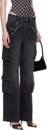 MISBHV Black Harness Strap Jeans