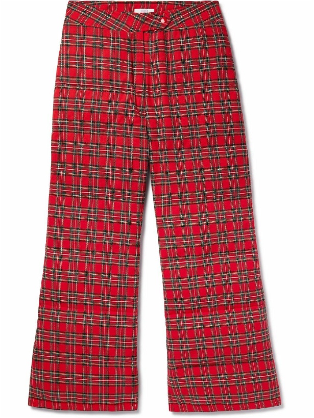 Photo: ERL - Straight-Leg Checked Cotton-Twill Down Trousers - Red