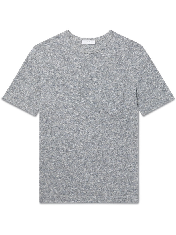 Photo: MR P. - Mélange Cotton and Linen-Blend T-Shirt - Blue - XS