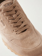 Tod's - Panelled Leather-Trimmed Suede Sneakers - Brown