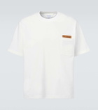 Bottega Veneta Suede-trimmed cotton jersey T-shirt